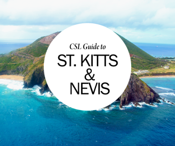 An aerial photo from aboard Temsco Helicopters of St. Kitts.