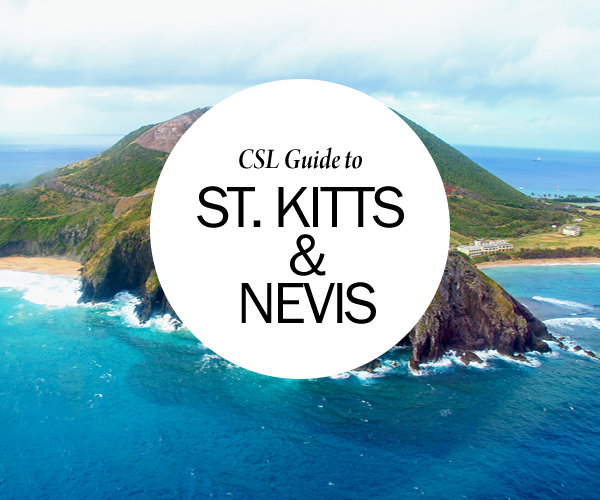 An aerial photo from aboard Temsco Helicopters of St. Kitts.
