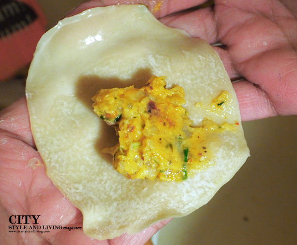 Filling Shrimp Dumplings
