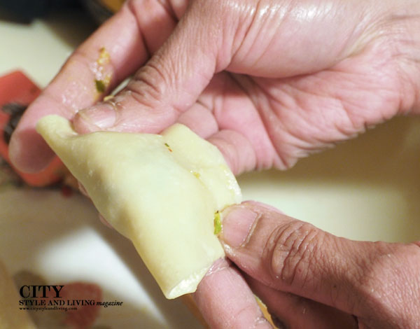 Folding Shrimp Dumplings