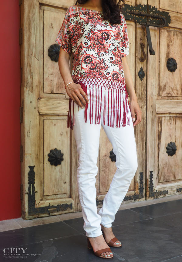 City style and living magazine style fashion blogger cancun banyan tree mayakoba Riviera maya Michael kors fringe top details
