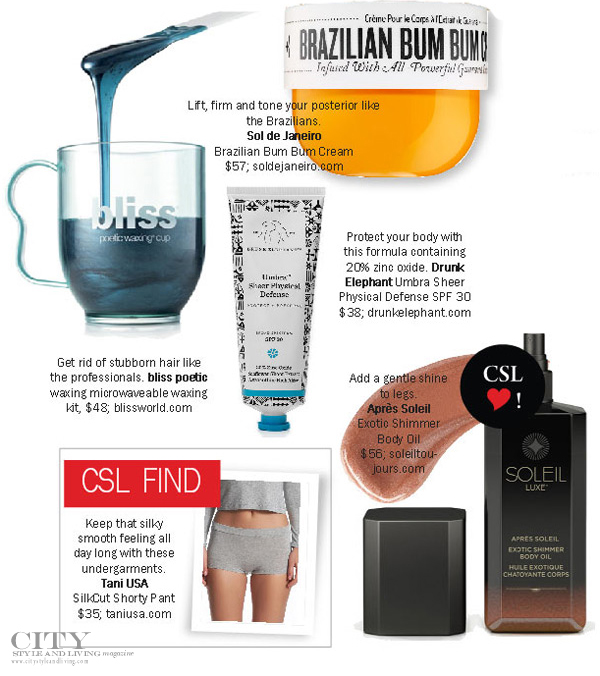 City Style and Living Magazine Smooth legs