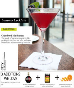 city style and living Fruit Cocktail for summer Chambord manhattan