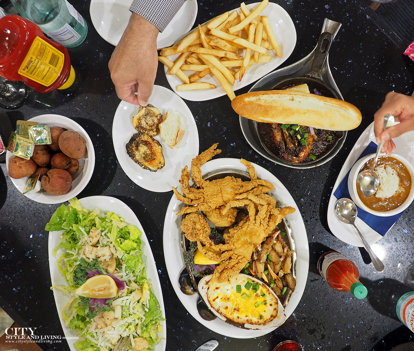 City Style and Living Magazine Deanies Seafood New Orleans fried crab, and oysters