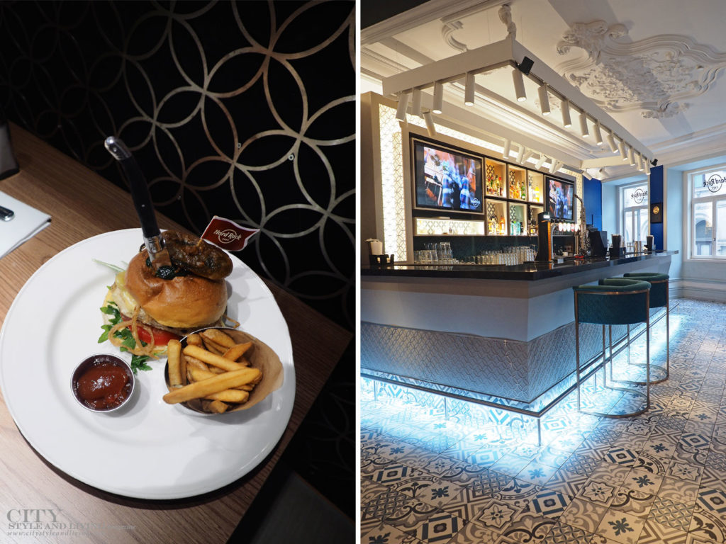 City Style and Living Magazine Travel Portugal HArd Rock Porto burger and inside restaurant