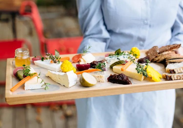 Fresh cheese and greens at The Newt