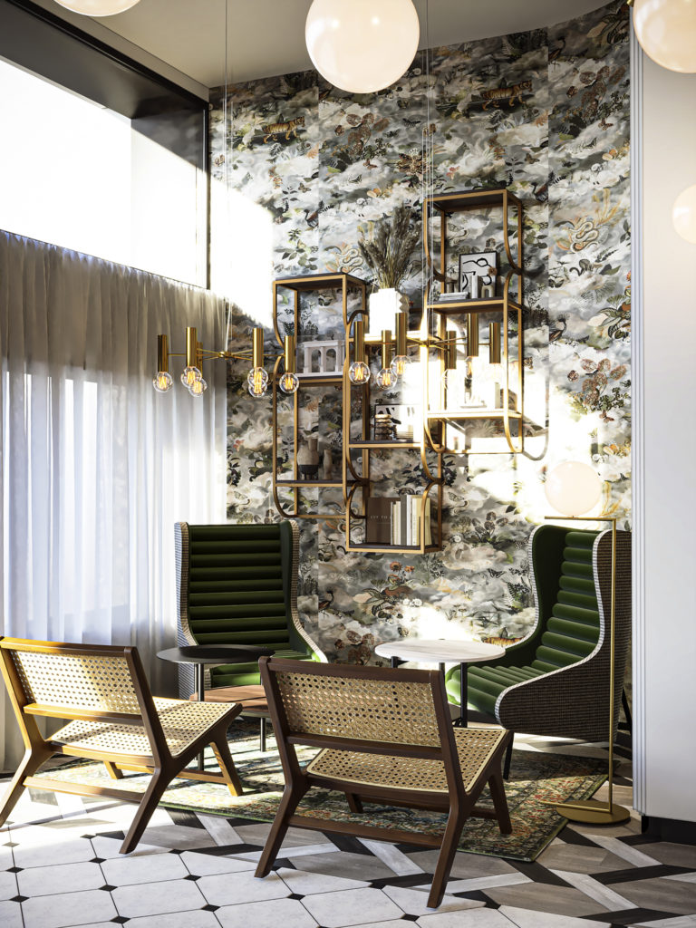 Modernist furniture at Le Splendid Hotel Lac d_Annecy 