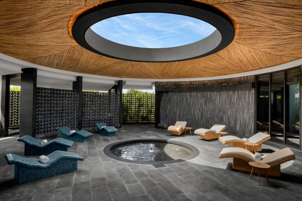 A cenote like detail at the Spa at Conrad Tulum Mexico